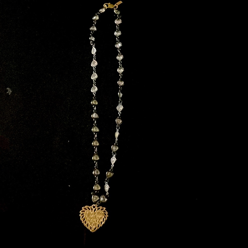 Vanessa Mooney Gold and Silver Heart Necklace
